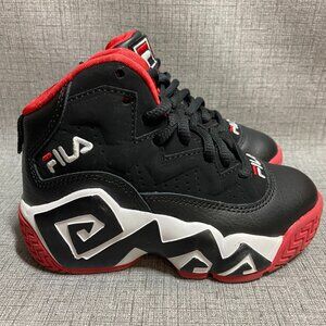 FILA MB High Top Boys Sneakers Black White Red Size 11 Kids